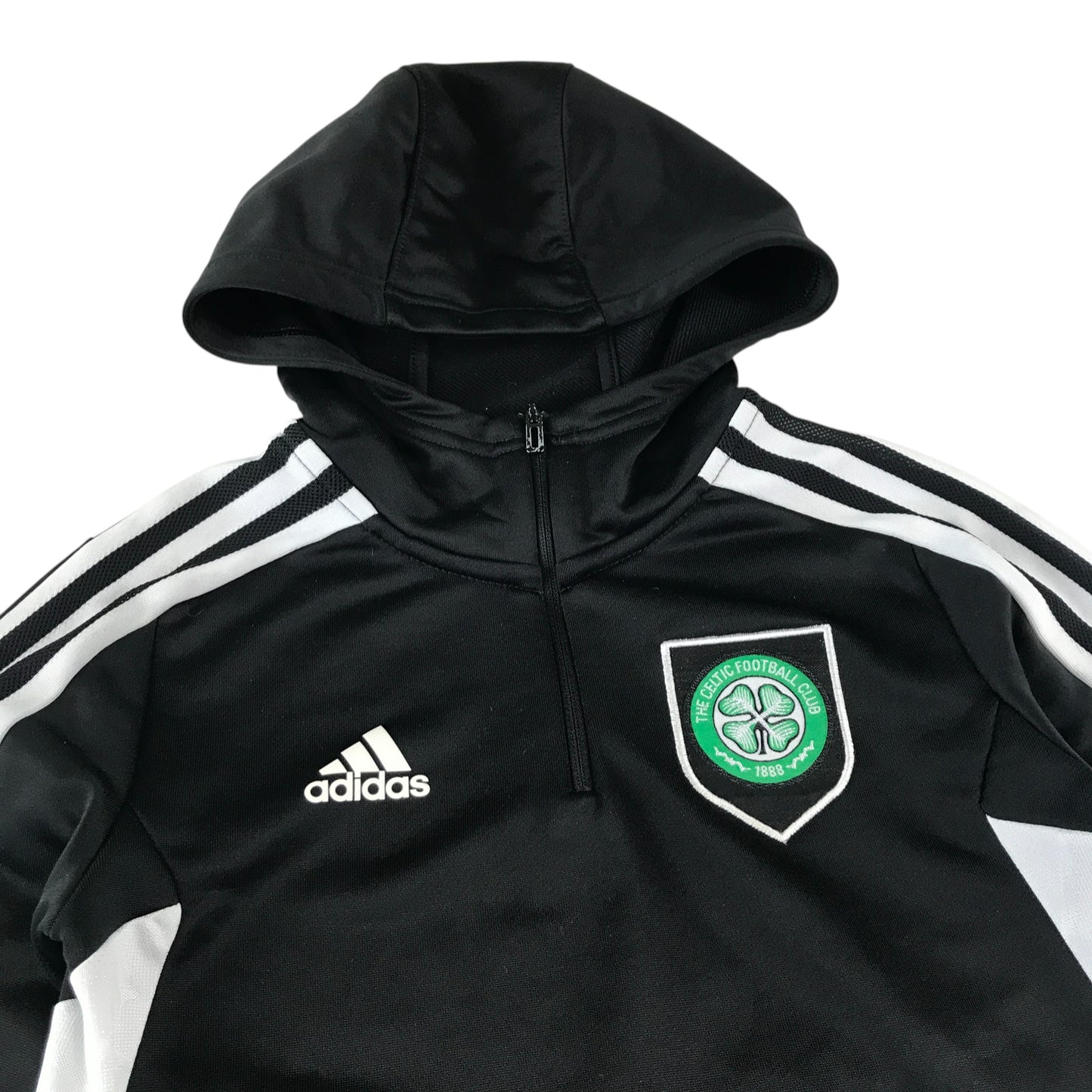 Adidas Celtic FC sport sweater 6-7 years black hooded with quarter zipper