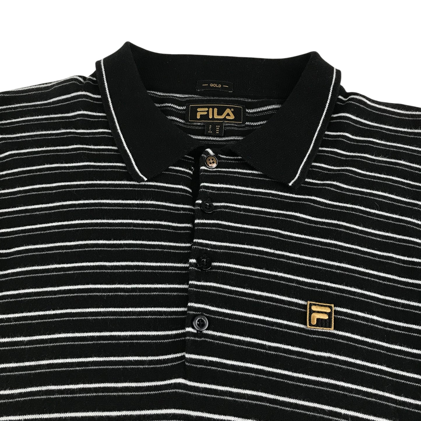 Fila polo shirt adult size M black and white short sleeve