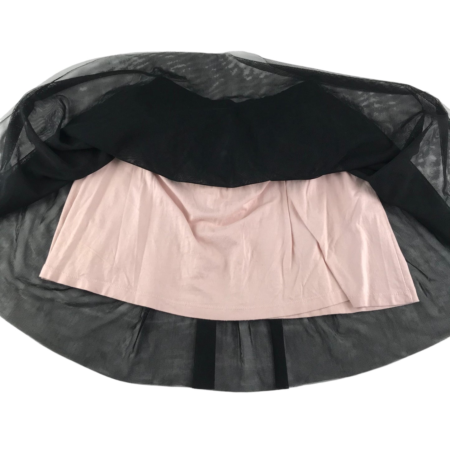 Zara skirt 8-9 years black and pink mesh layered