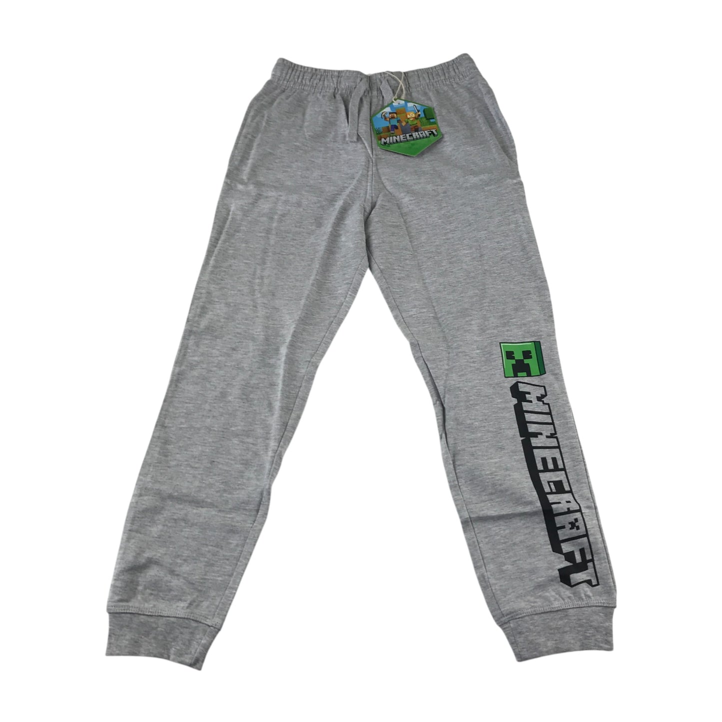 Minecraft official store joggers 9-10 years grey Minecraft text logo elasticated waistband