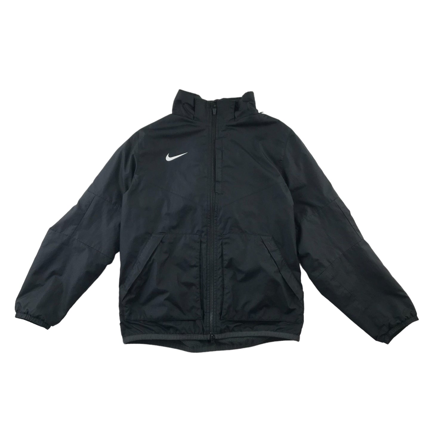 Nike light jacket 9-10 years black hooded with fleece lining