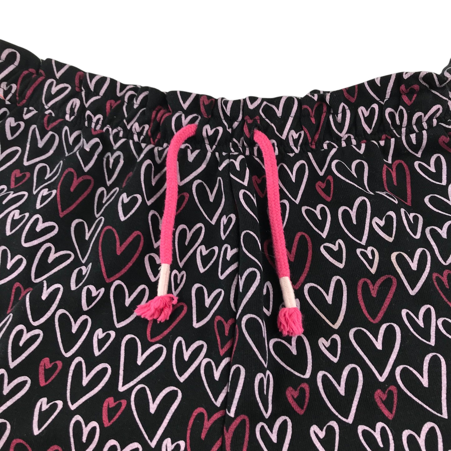 Matalan shorts 12-13 years black love heart print pattern jersey