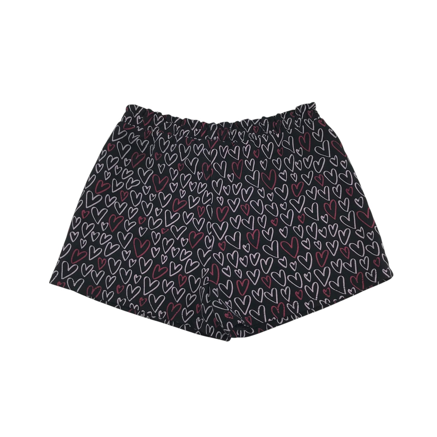 Matalan shorts 12-13 years black love heart print pattern jersey