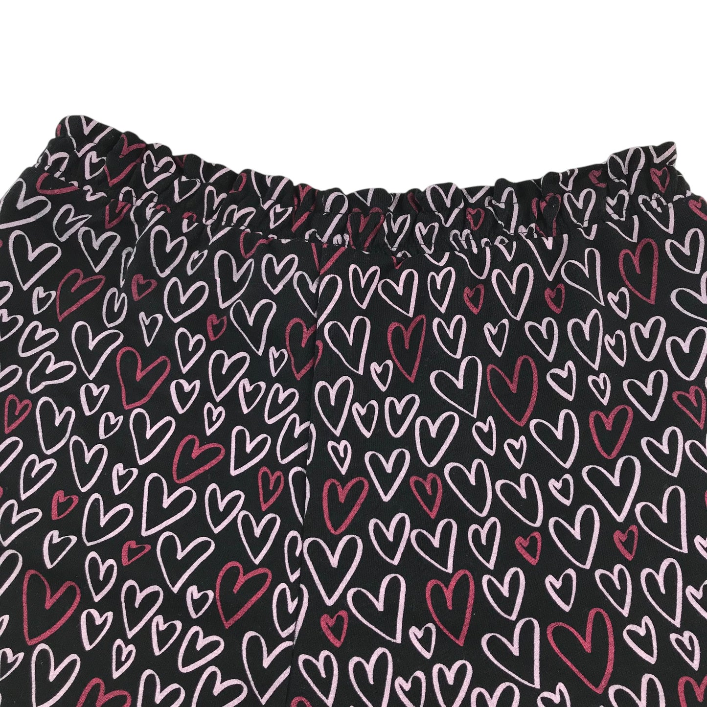 Matalan shorts 12-13 years black love heart print pattern jersey