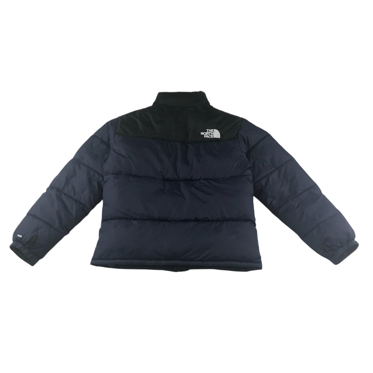 The North Face jacket men's size S black and blue panelled puffer