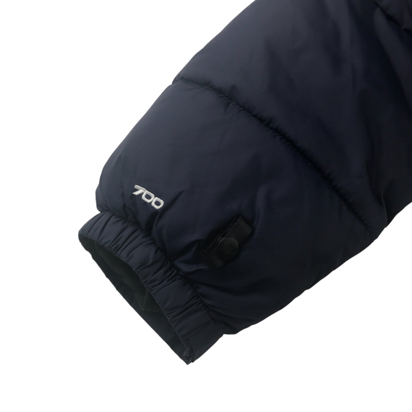 The North Face jacket men's size S black and blue panelled puffer