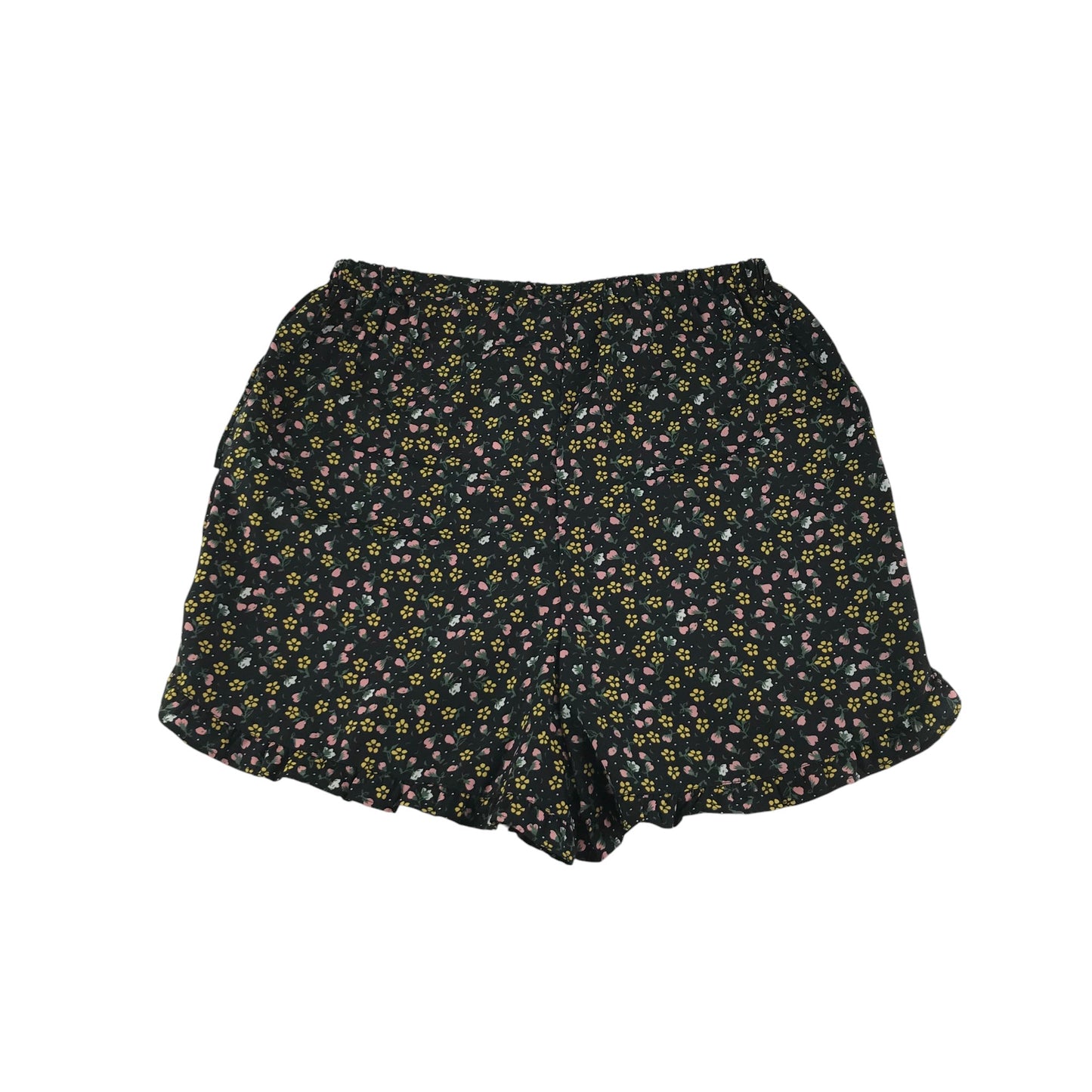 Primark shorts 14-15 years black floral high waist