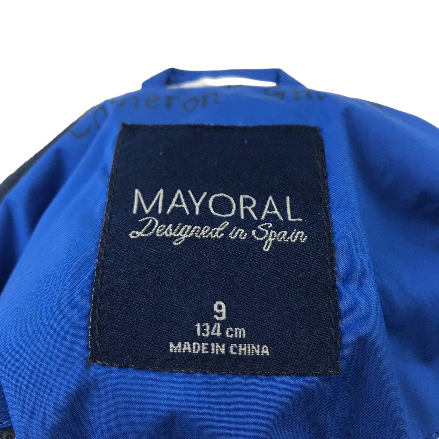 Mayoral light jacket 9 years Royal Blue Full Zipper