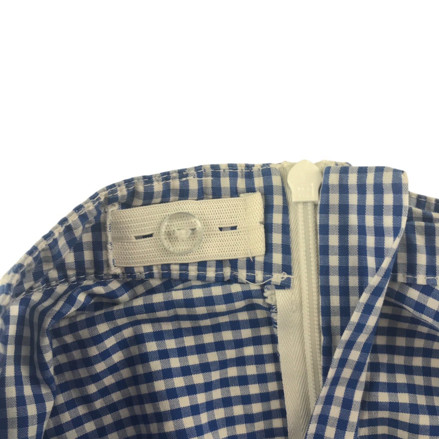 M&S school summer gingham skirt 6-7 years blue circle style cotton