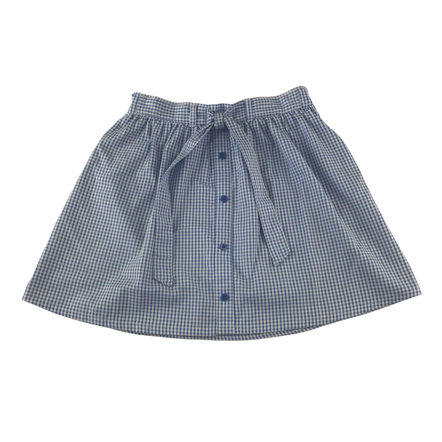 Tu school summer gingham skirt 7-8 years blue with elasticated waistband