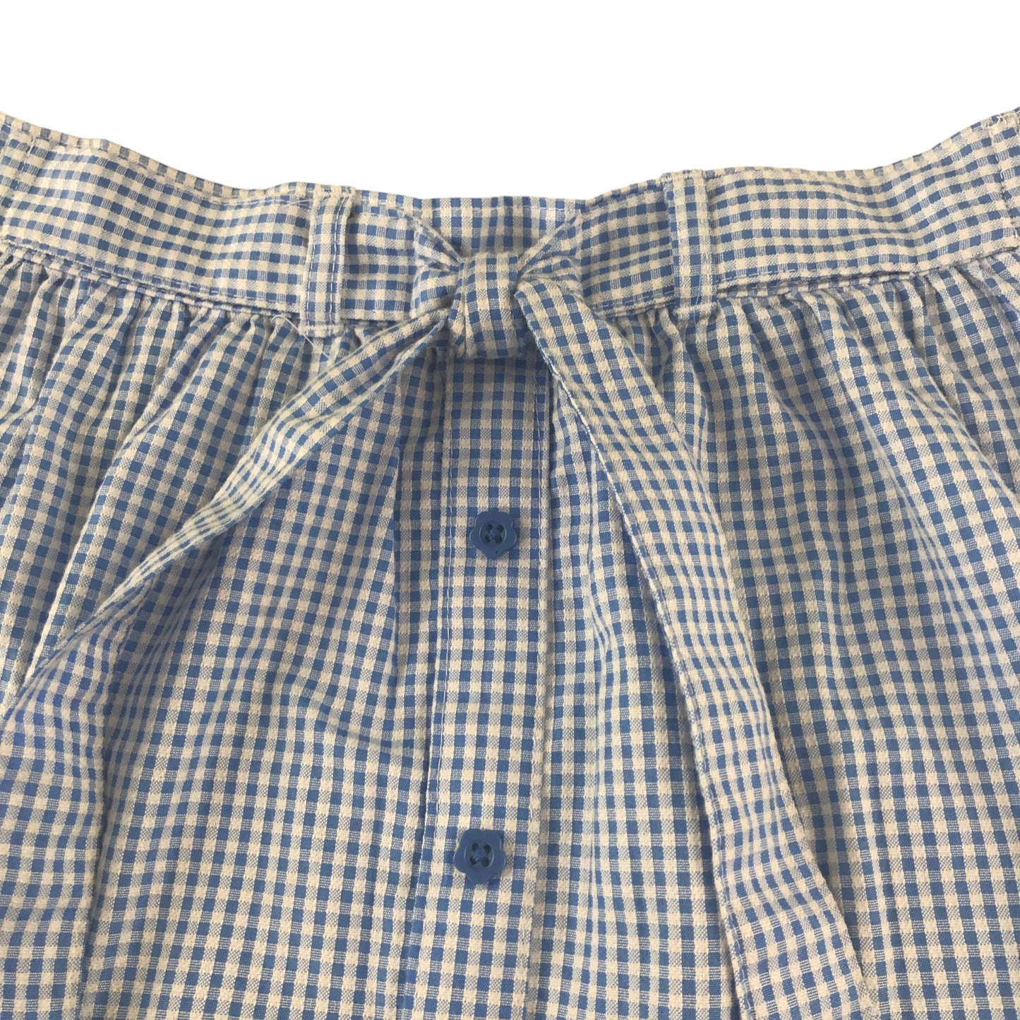 Tu school summer gingham skirt 7-8 years blue with elasticated waistband