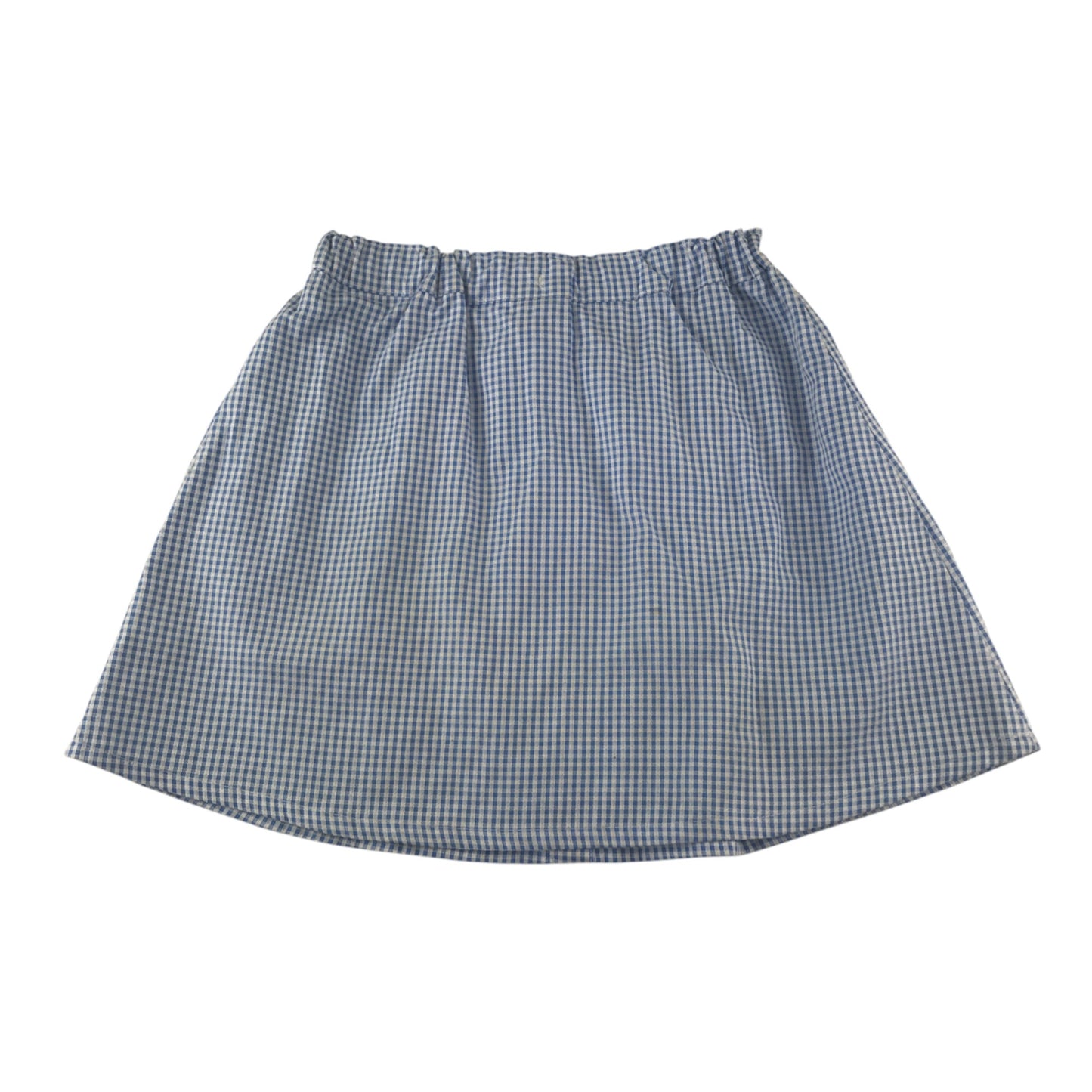 Tu school summer gingham skirt 7-8 years blue with elasticated waistband