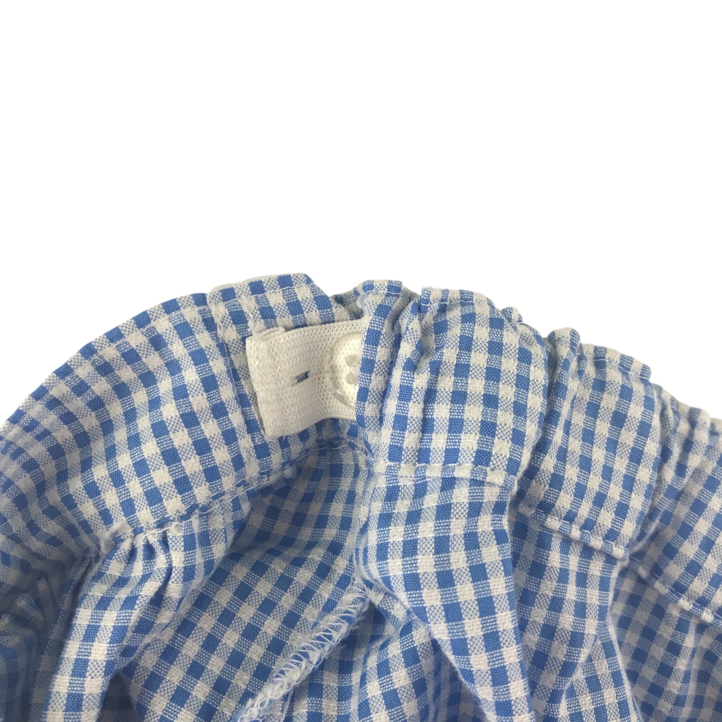 Tu school summer gingham skirt 7-8 years blue with elasticated waistband