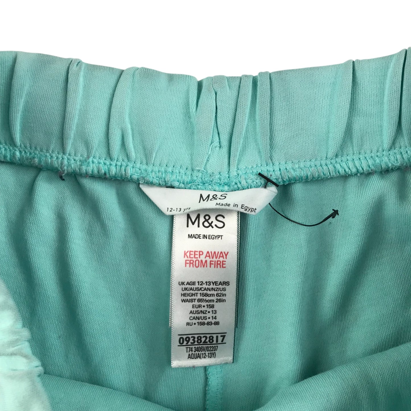 M&S shorts 12-13 years light blue plain jersey cotton