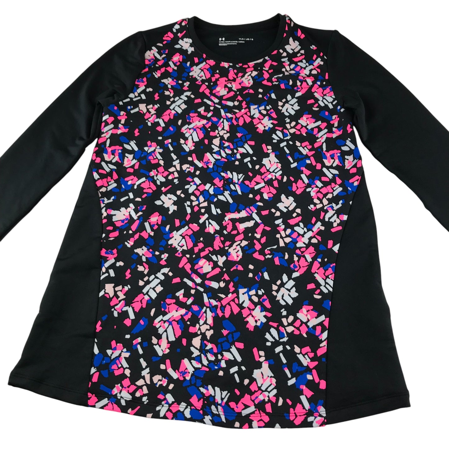 Under Armour thermal top 11-13 years black and pink graphic pattern long sleeve