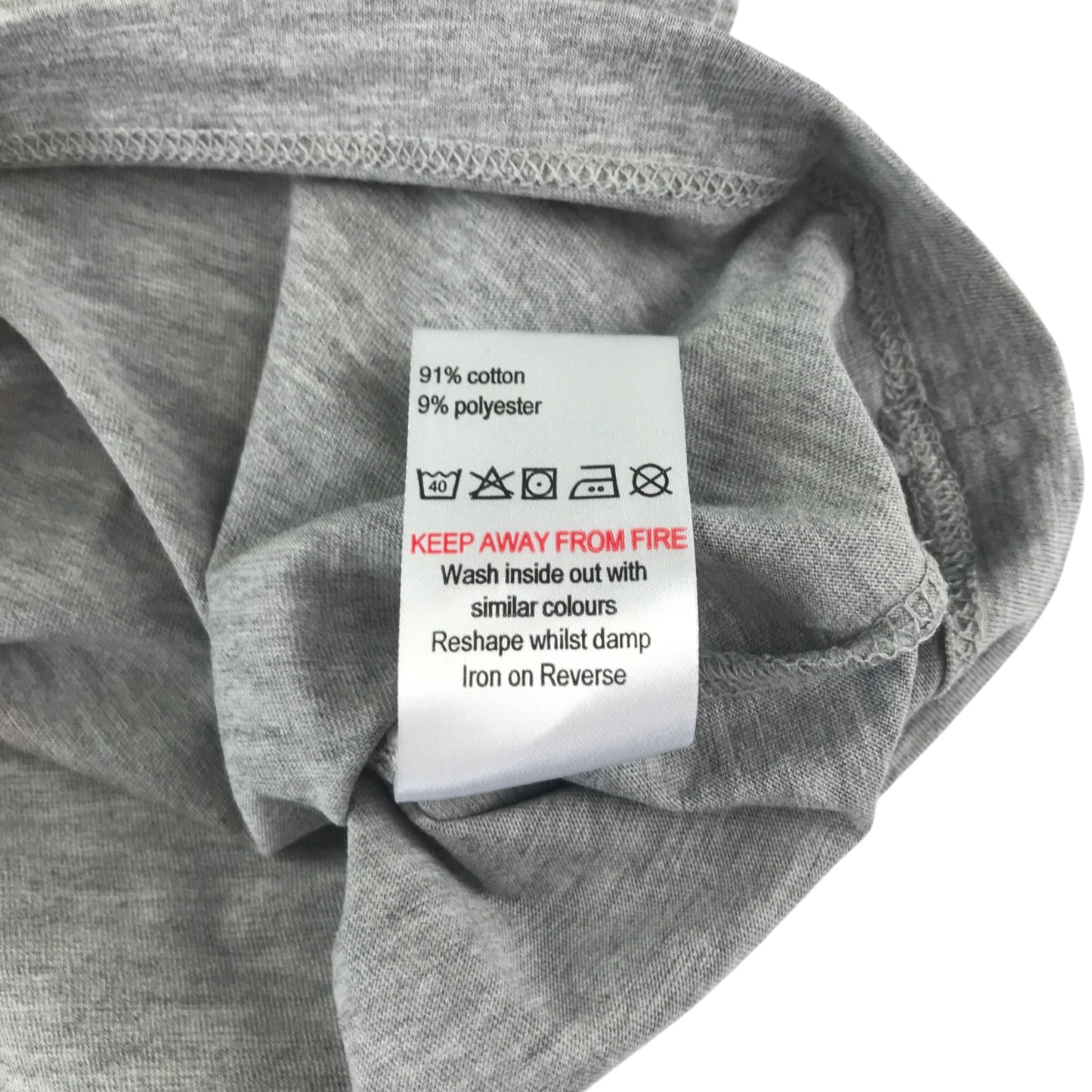 Kin T-Shirt 7-8 years grey short sleeve with block colour print