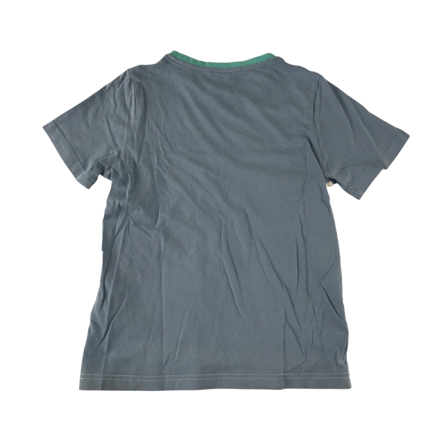 M&S T-shirt 7-8 years grey short sleeve block colours