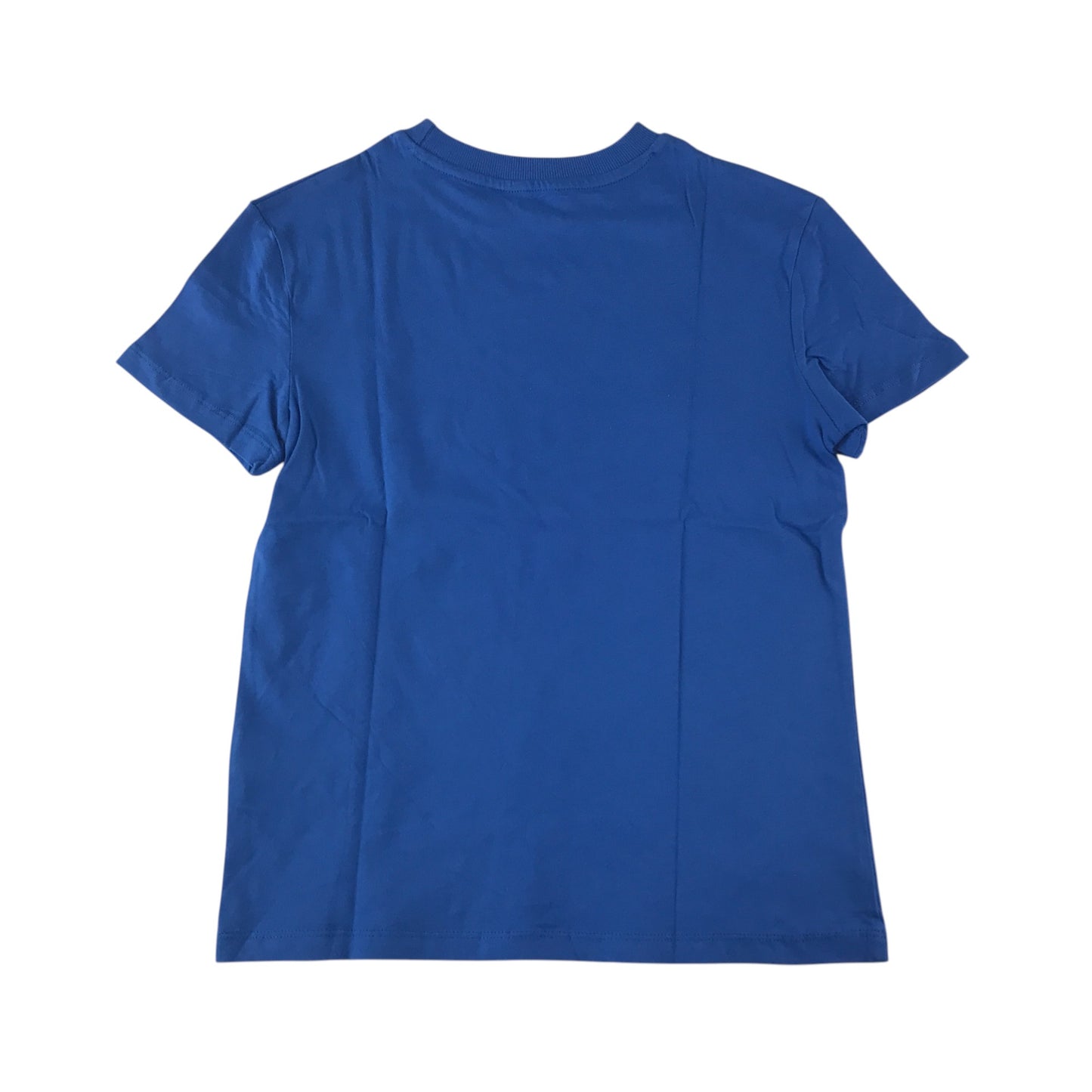 M&S T-shirt 7-8 years blue short sleeve with Brooklyn text in cotton