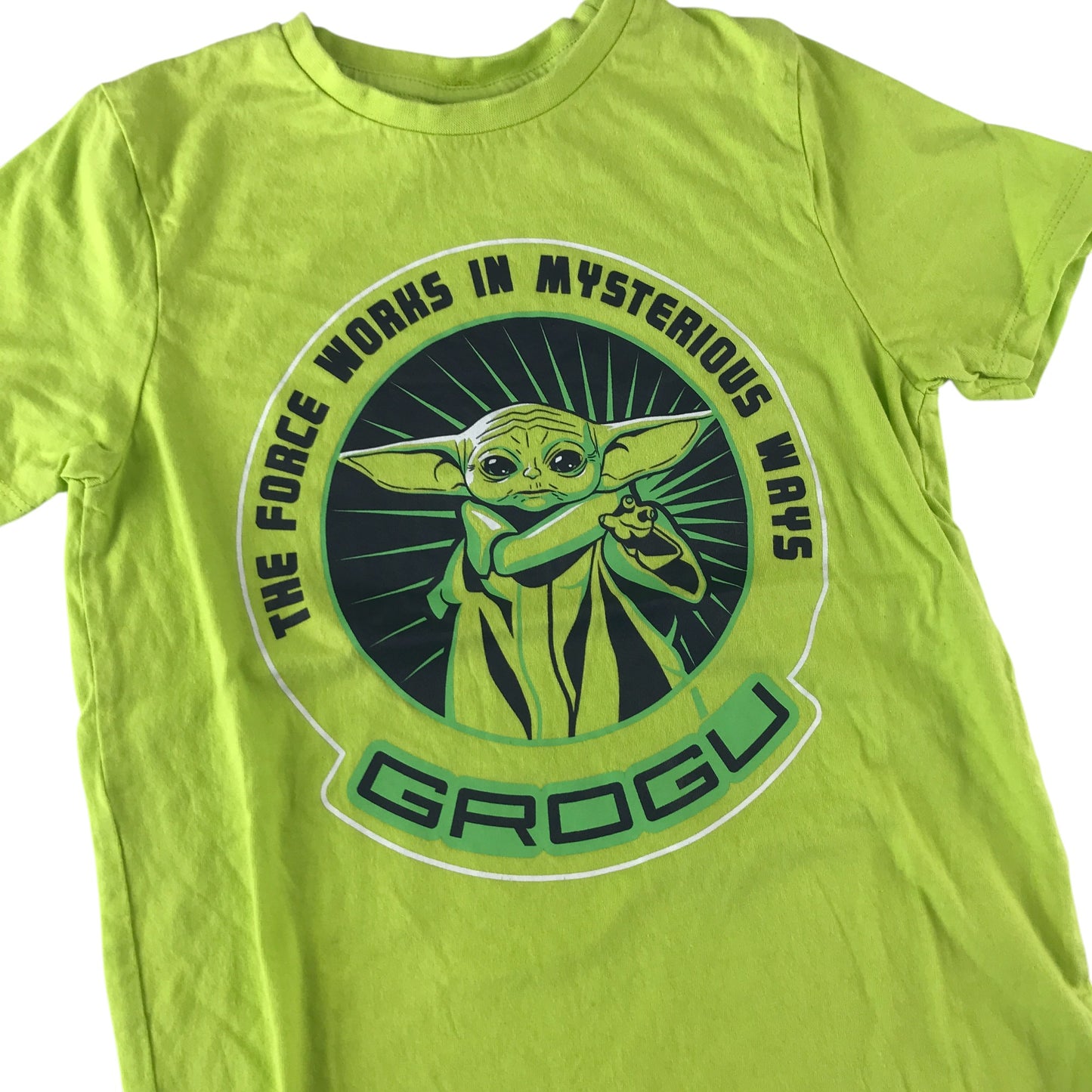 Pep&Co T-shirt 7-8 years green short sleeve with Star Wars Grogu graphic cotton