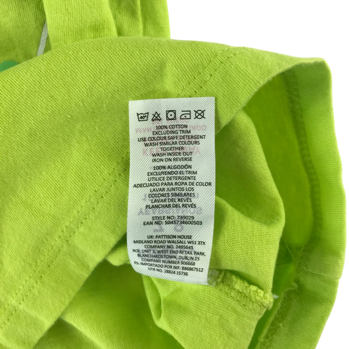 Pep&Co T-shirt 7-8 years green short sleeve with Star Wars Grogu graphic cotton