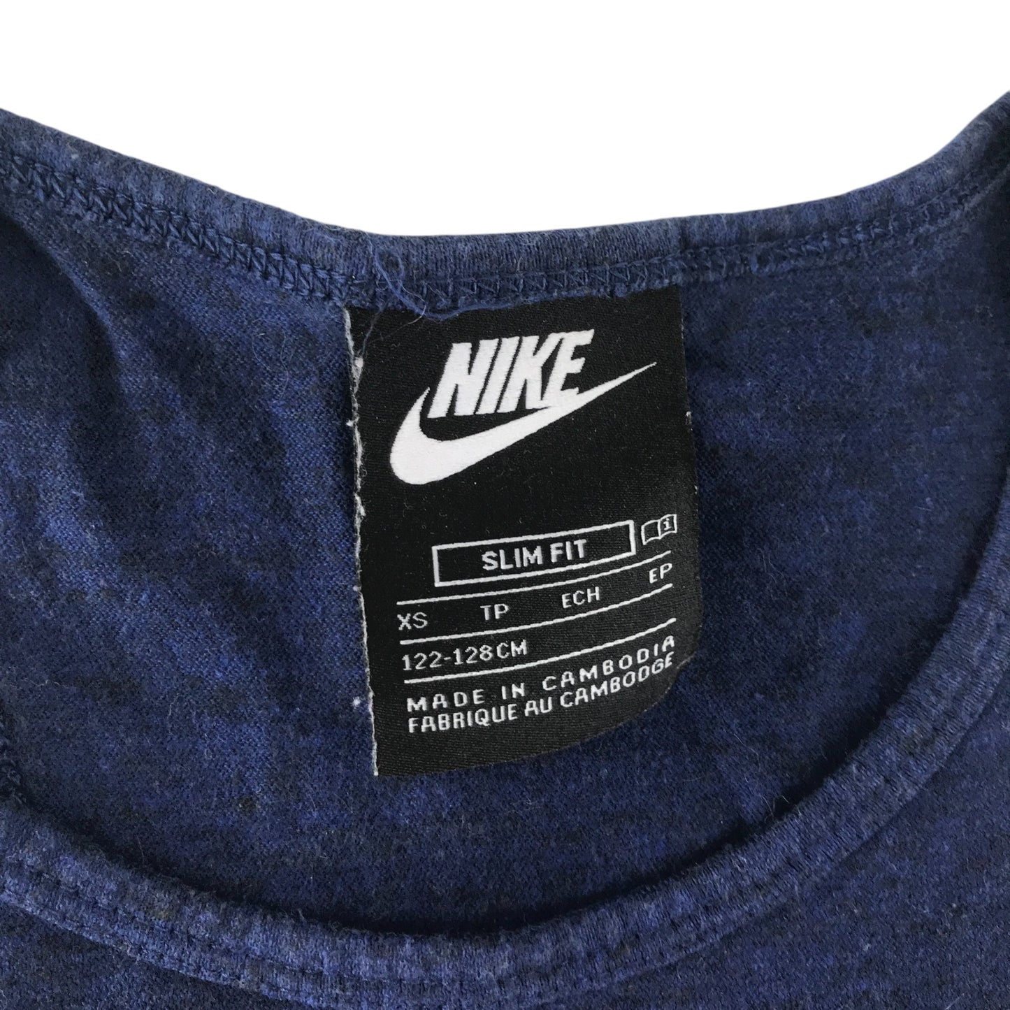 Nike Tank Top Vest 7-8 years navy with pink and white logo cotton