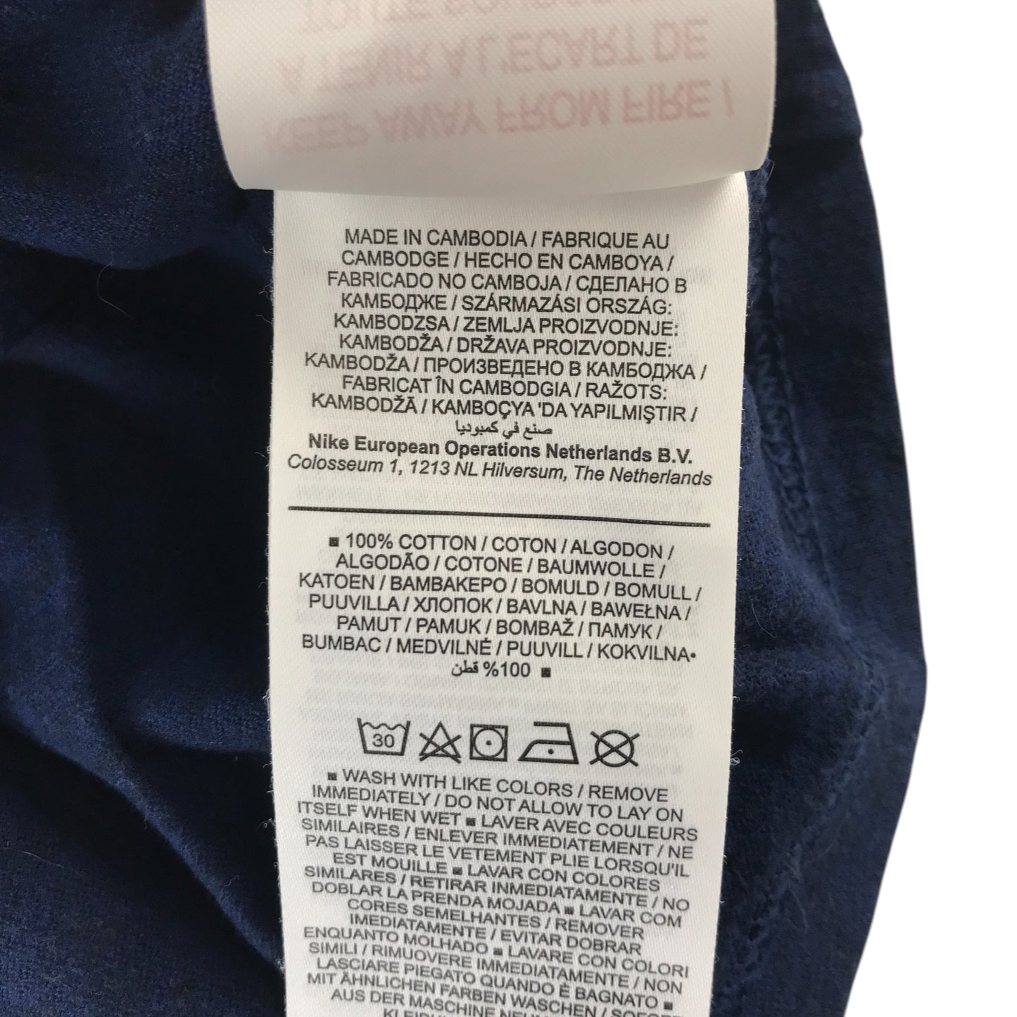 Nike Tank Top Vest 7-8 years navy with pink and white logo cotton