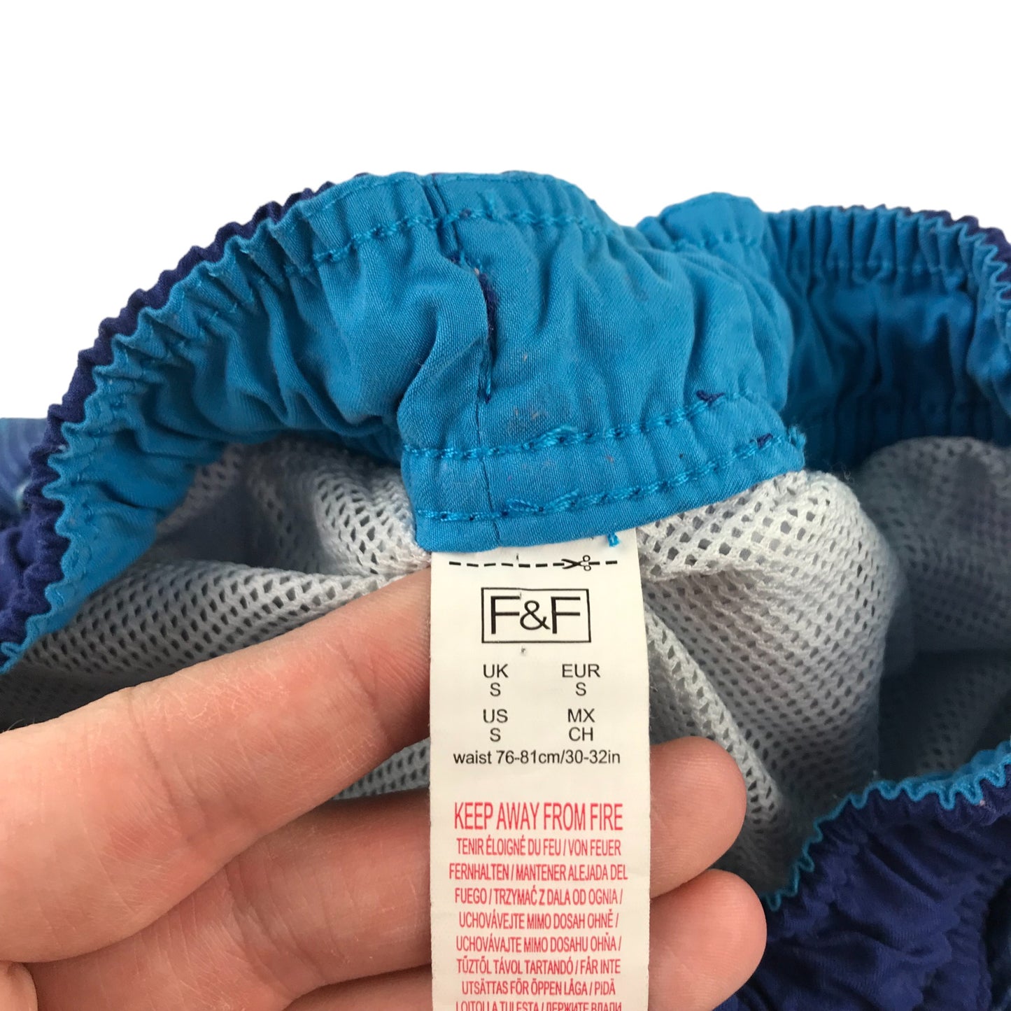 F&F Swim Trunks Size Men S Blue Check Pattern Shorts