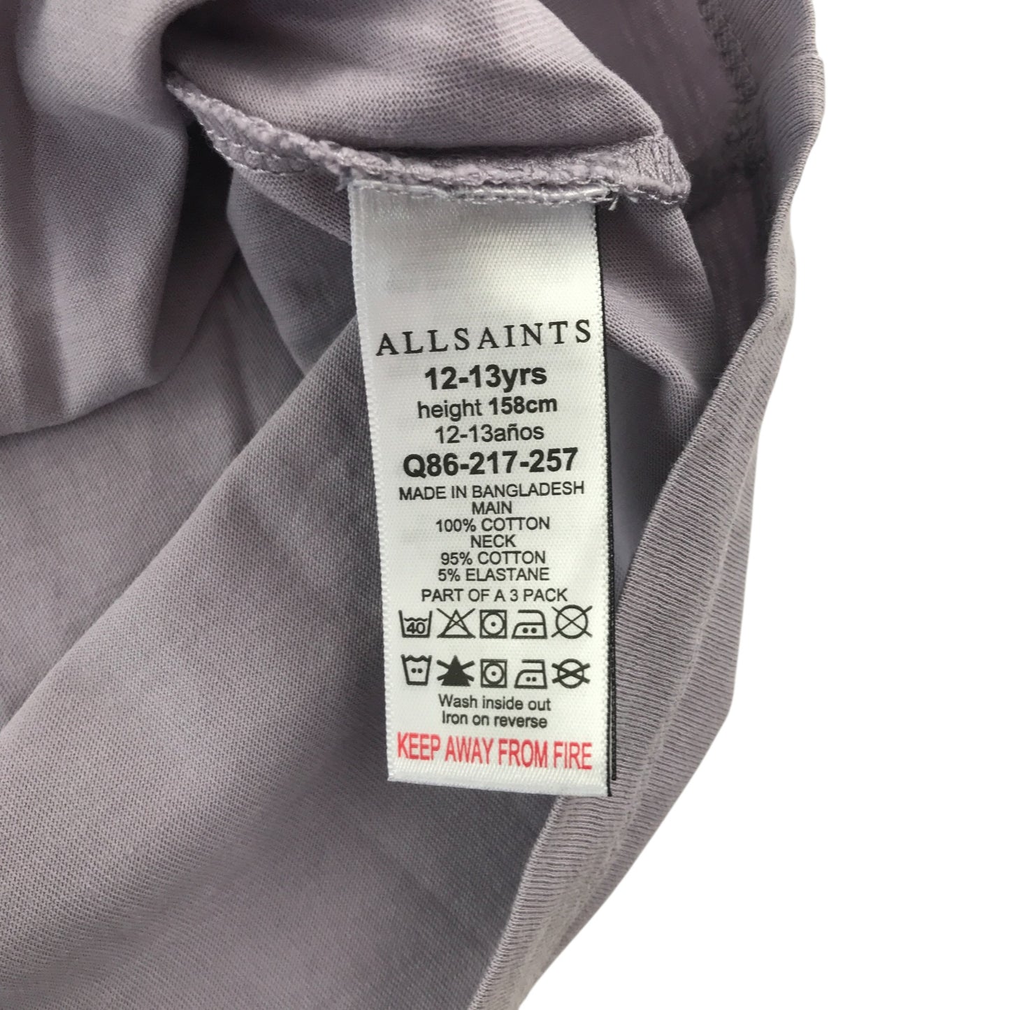 All Saints T-shirt bundle 12-13 years neutral colours with embroidered logo short sleeve