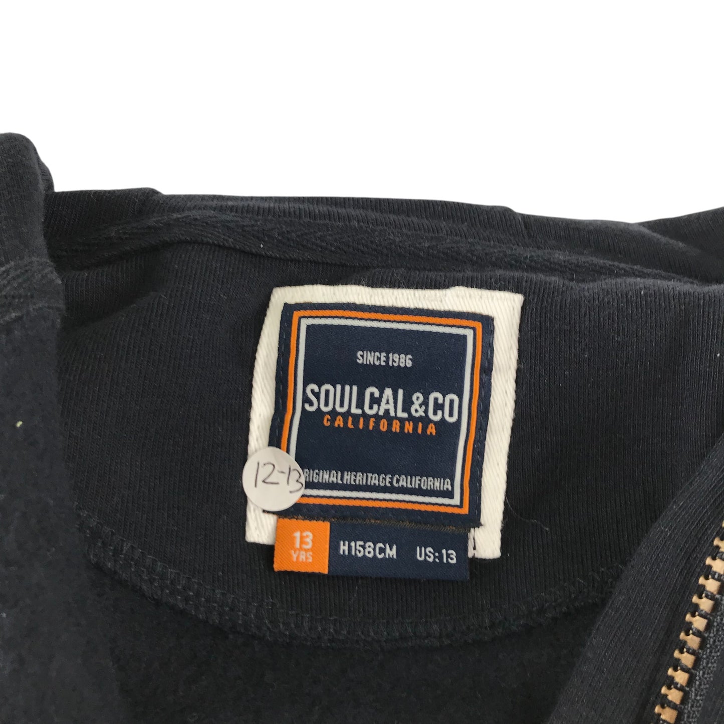 SoulCal hoodie 12-13 years navy blue full zipper