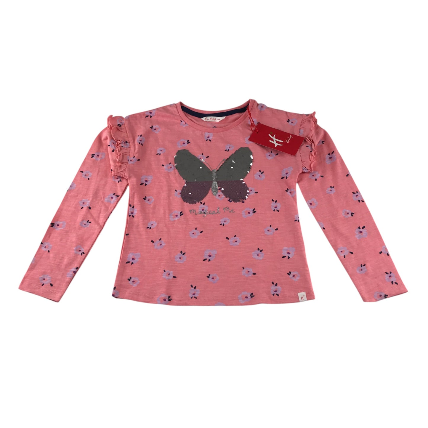 Hamleys t-shirt 8-9 years pink sequin butterfly revisable colours
