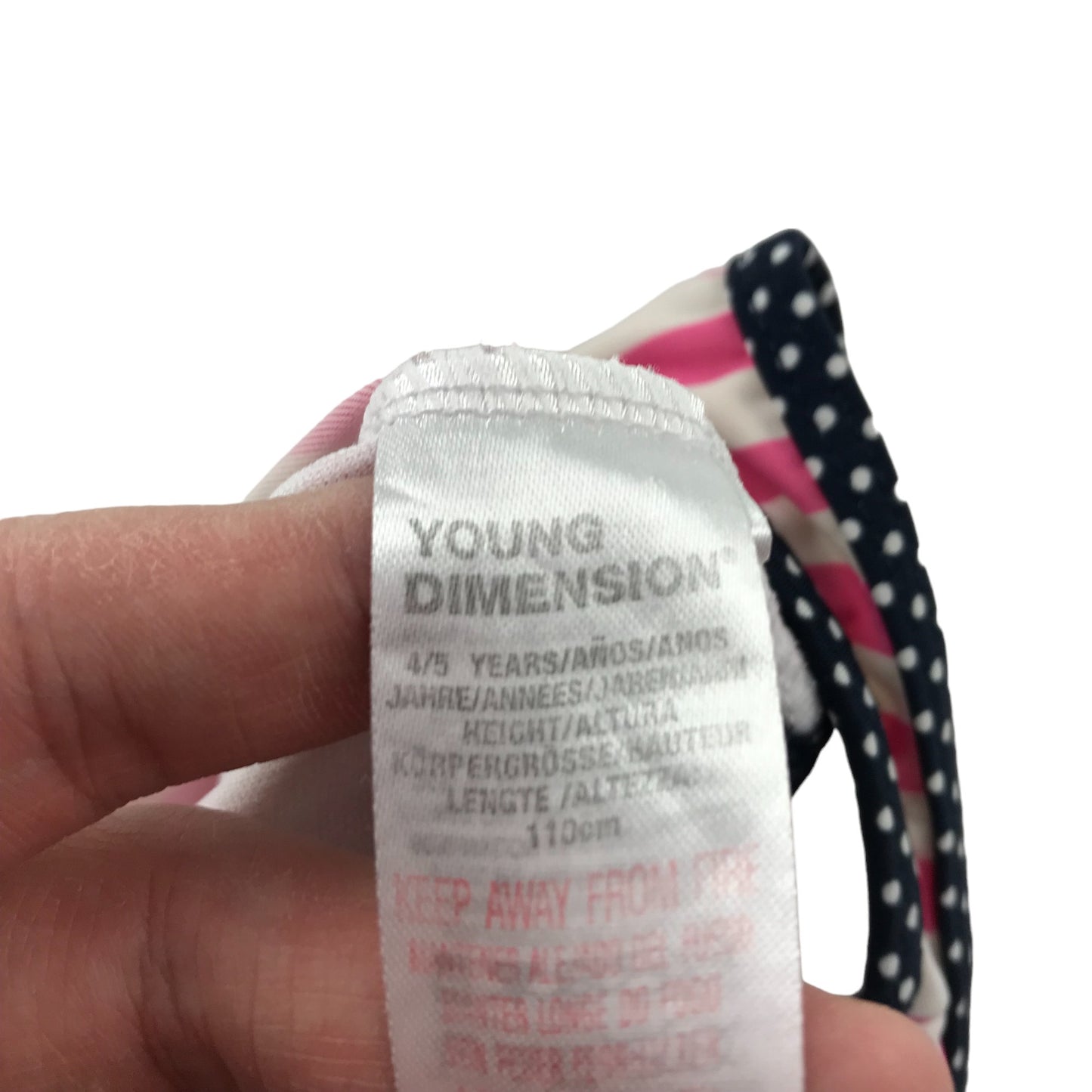 Primark Swimsuit Age 4 Pink and White Stripy One Piece Cossie