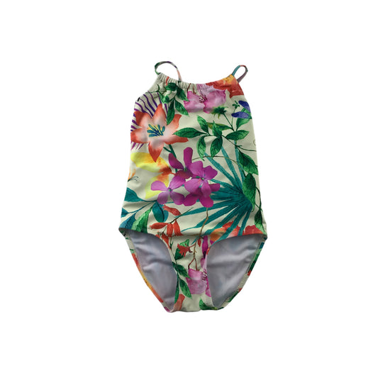 Next Swimsuit Age 5 Green Pink White Floral One Piece Cossie