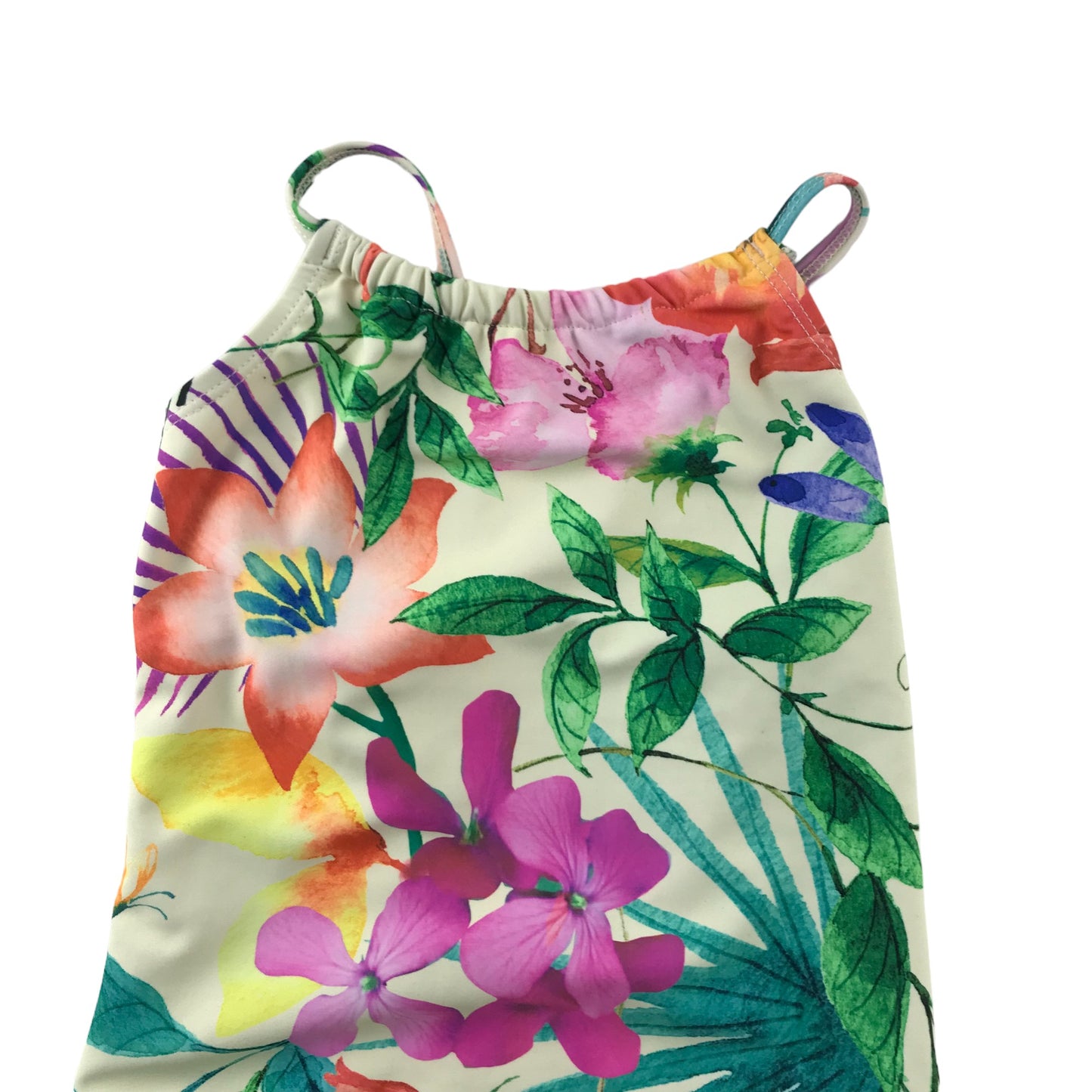 Next Swimsuit Age 5 Green Pink White Floral One Piece Cossie