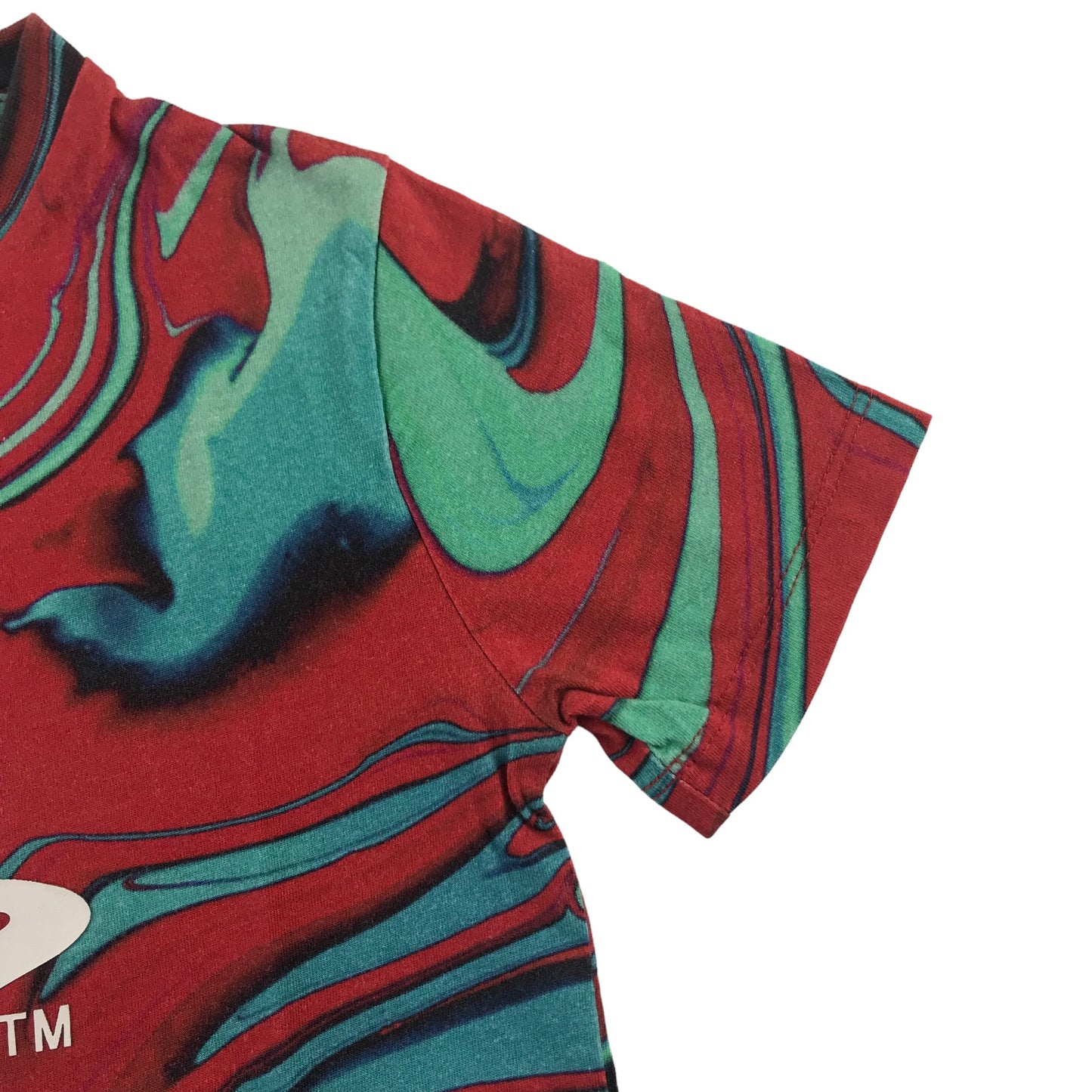Next T-shirt 7 years red and blue wave big PlayStation graphic logo print cotton