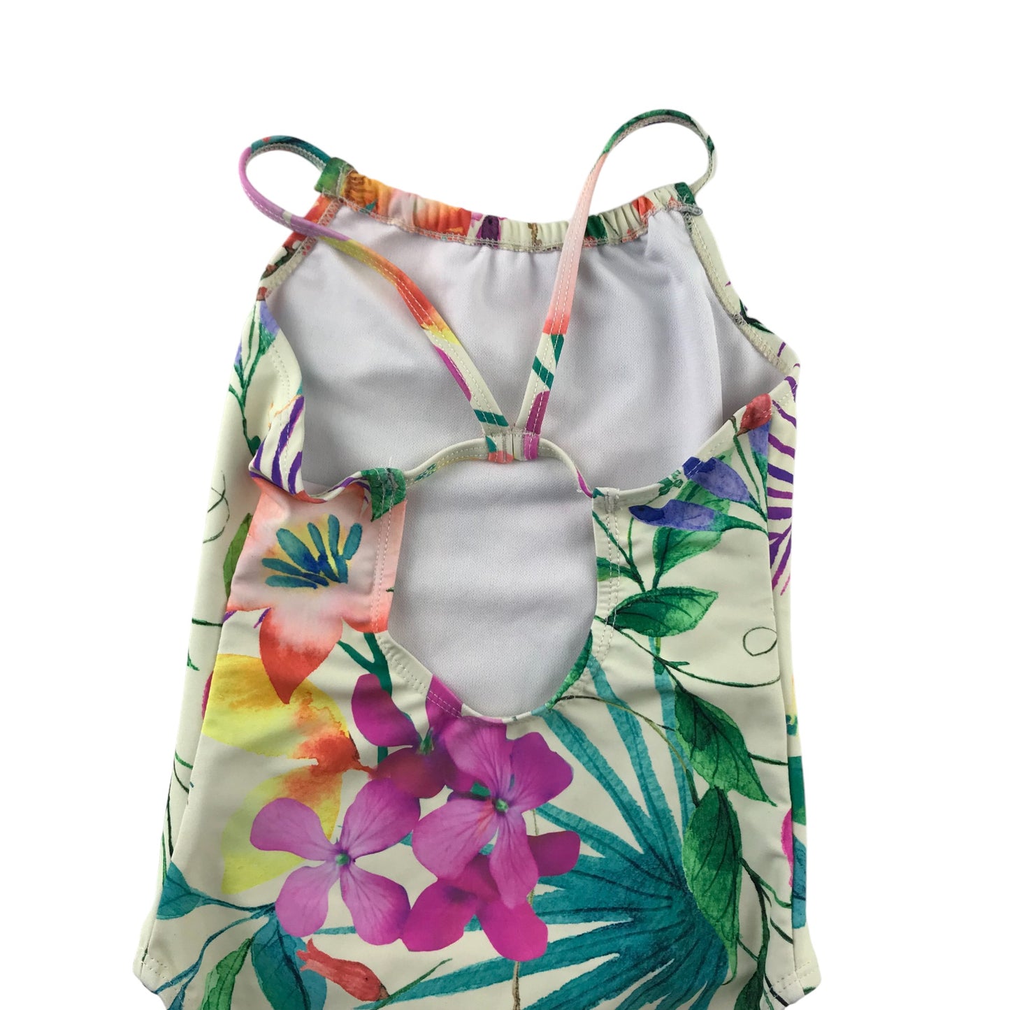 Next Swimsuit Age 5 Green Pink White Floral One Piece Cossie