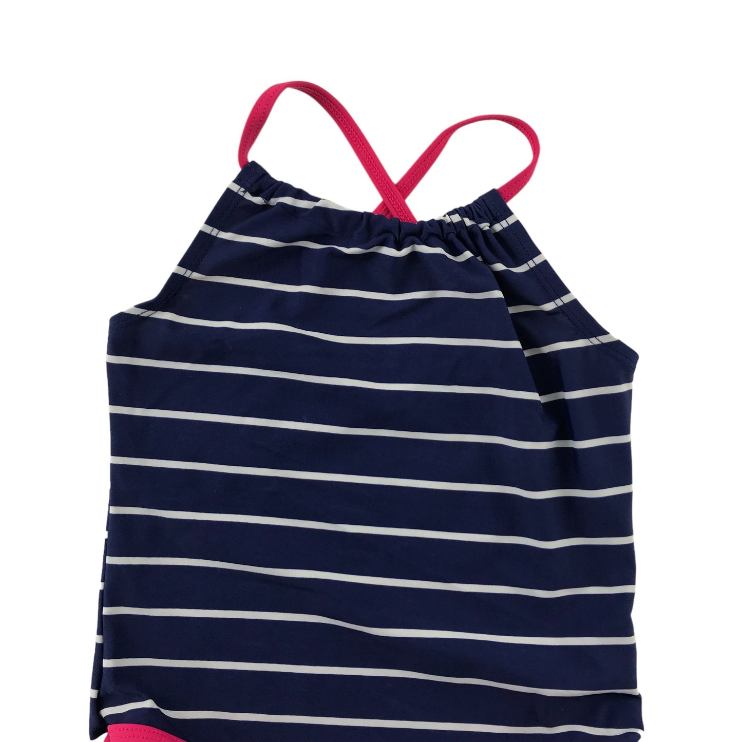 Tu Swimsuit Age 6 Navy Blue Stripy One Piece Cossie