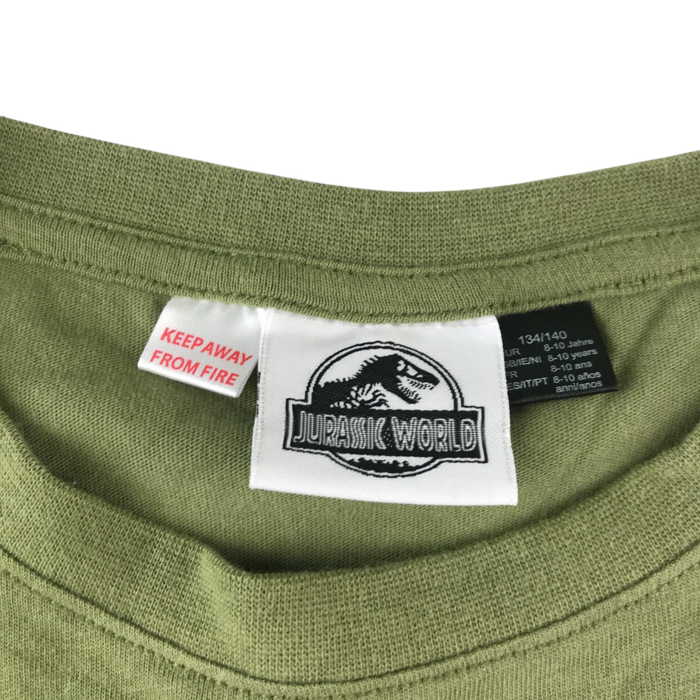 Lidl t-shirt 9-10 years khaki Jurassic World large logo graphic print cotton