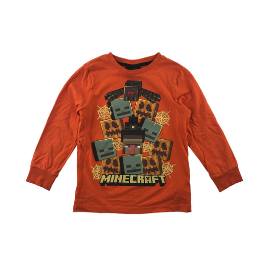 F&F T-shirt 6-7 years orange Minecraft Halloween theme cotton