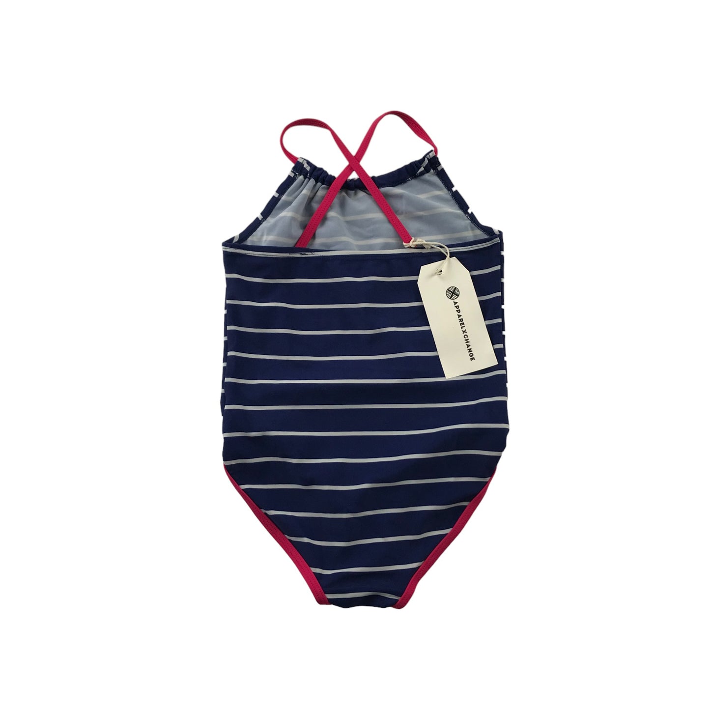 Tu Swimsuit Age 6 Navy Blue Stripy One Piece Cossie
