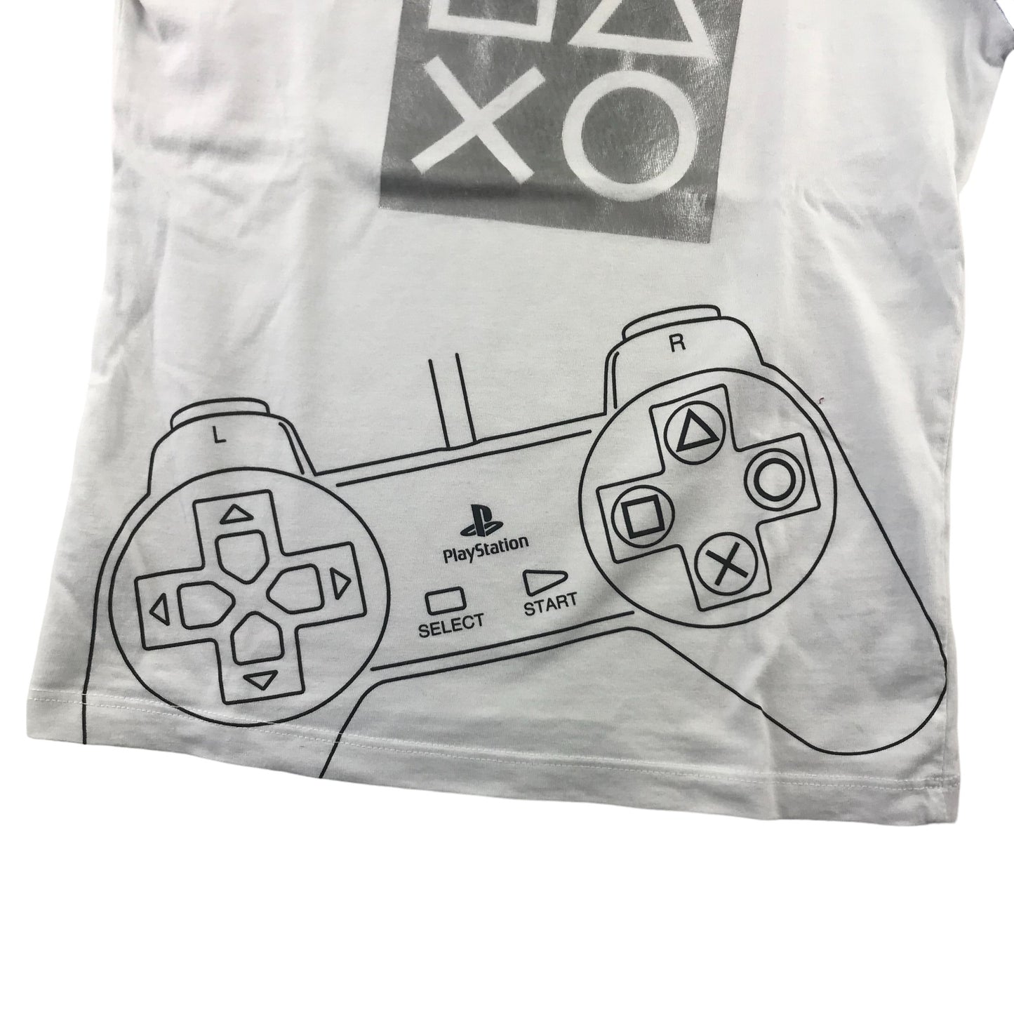 George T-shirt 6-7 years white and black PlayStation cotton