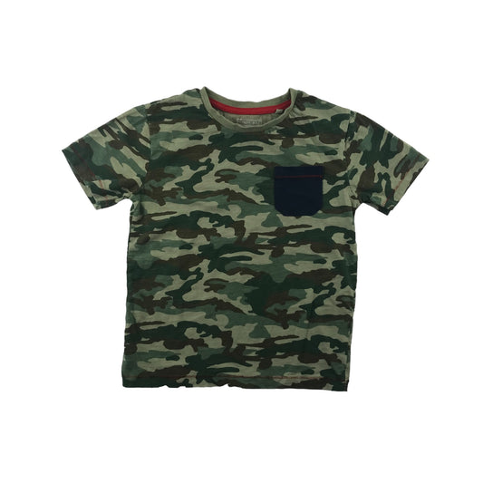 Next T-shirt 6 years khaki and green camo with pocket