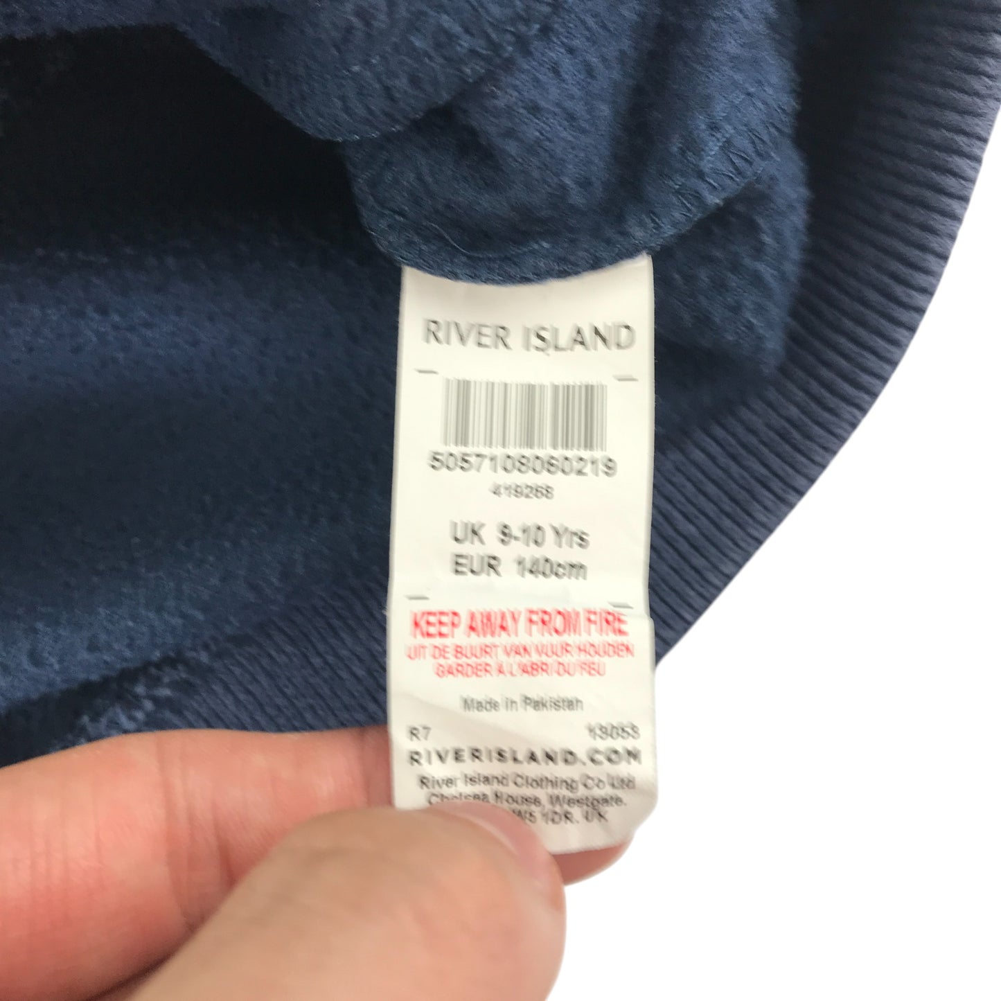 River Island sweater 9-10 years navy blue full zipper floral sleeves