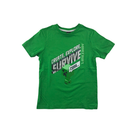 George T-shirt 7-8 years green Minecraft creeper graphic print cotton