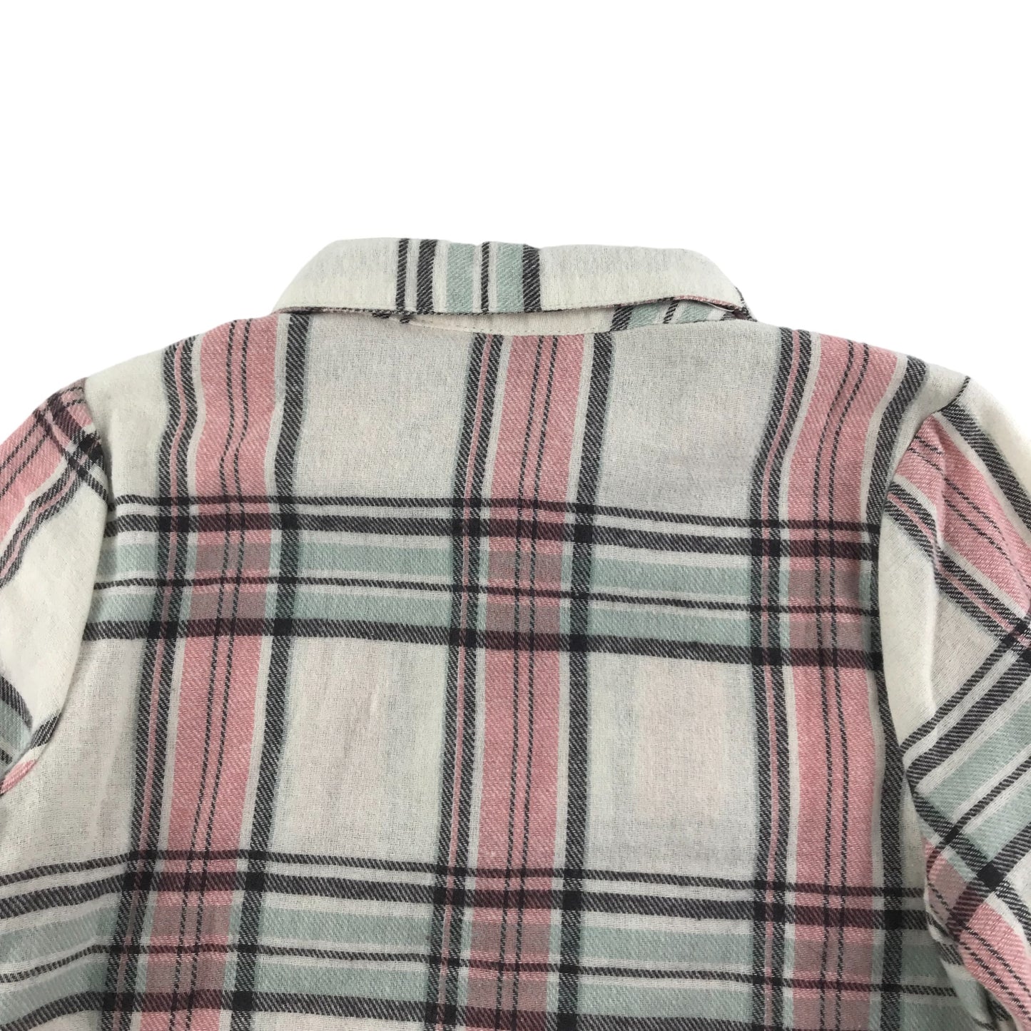 Primark Shirt Age 4 Pink white Checked Long Sleeve Button Up Cotton