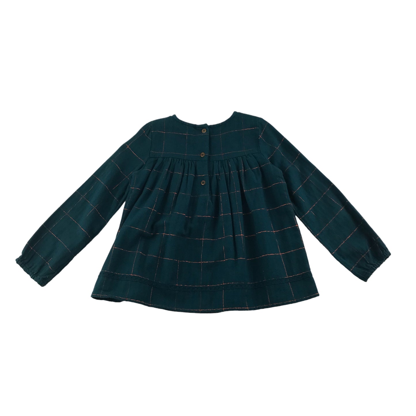 Tu Blouse Age 4 Teal Turquoise embroidered Neckline