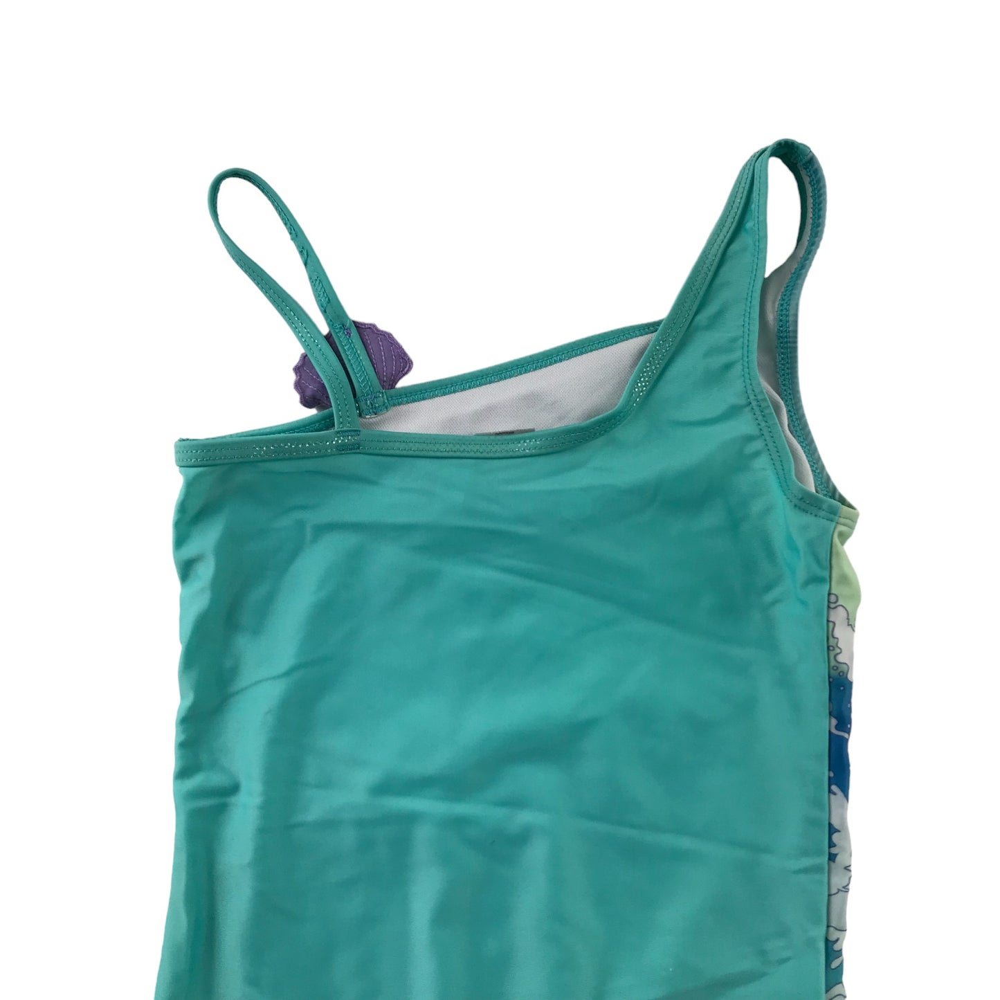 Disney Swimsuit Age 11 Aqua Blue Disney Little Mermaid Ariel One Piece Cossie