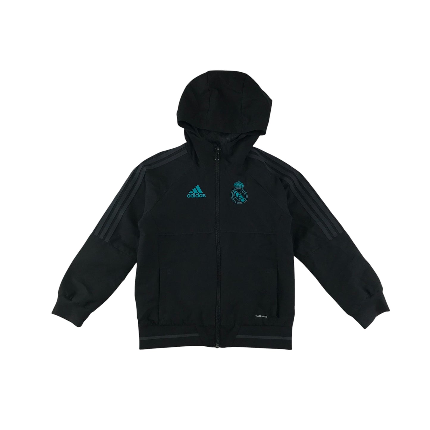 Adidas Real Madrid sports jacket 4-6 years black hooded windbreaker
