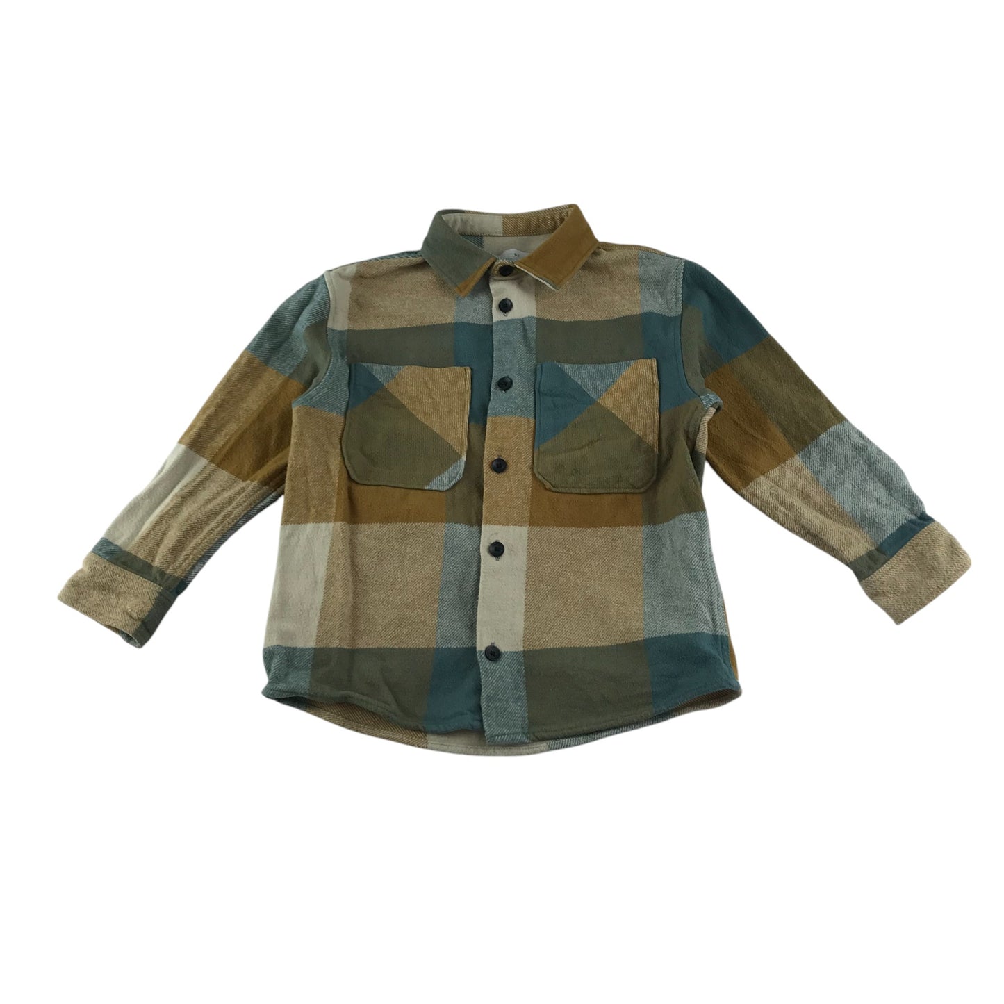 Zara shirt 6-7 years mustard and sage checked flannel cotton