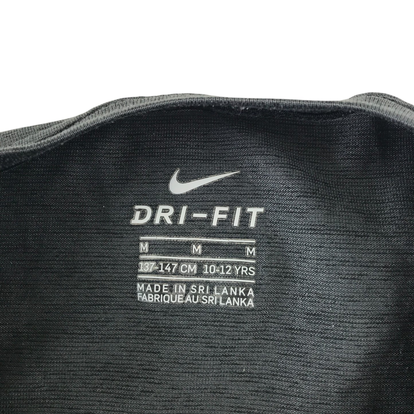 Nike sport top 10-12 years black short sleeve Athlete print Dri-Fit