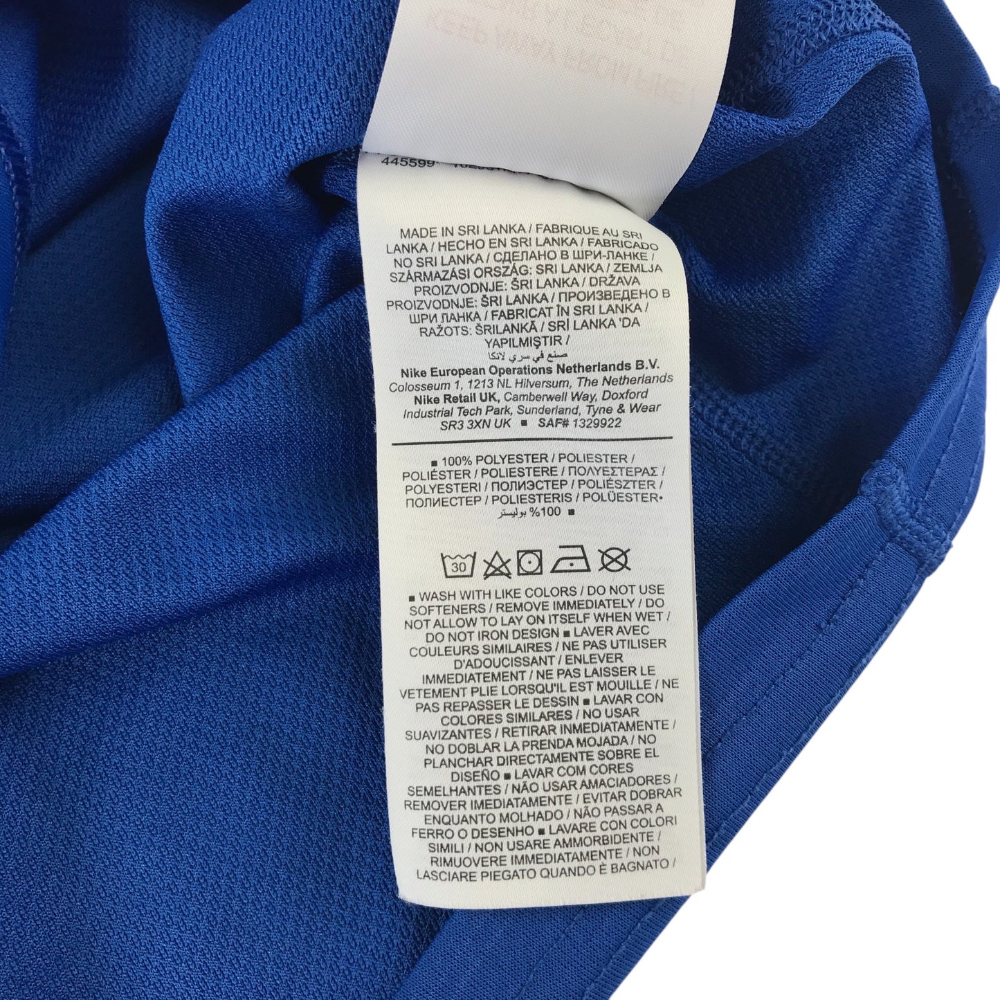 Nike sport top 11-13 years blue short sleeve with logo
